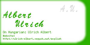 albert ulrich business card